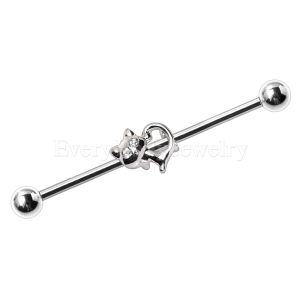 Product 316L Stainless Steel Jeweled Alley Cat Industrial Barbell