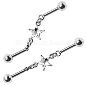 Product 316L Stainless Steel Prong Set Star Chain Industrial Barbell