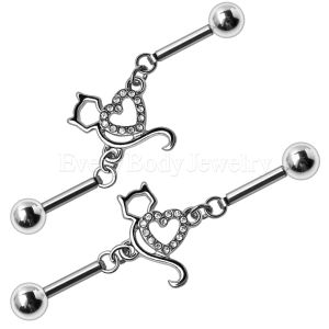 Product 316L Stainless Steel Lovely Cat Chain Industrial Barbell