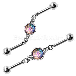 Product 316L Stainless Steel Rainbow Cabochon Chain Industrial Barbell