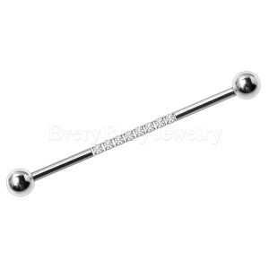 Product 316L Stainless Steel Multi CZ Industrial Barbell