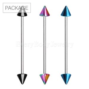 Product 30pc Package of 316L Industrial Barbell with PVD Plated Spikes