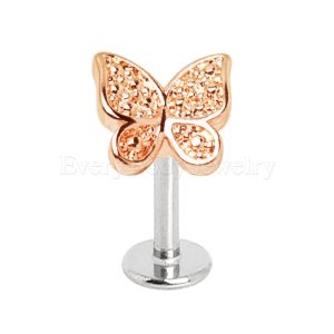 Product Rose Gold Plated Butterfly Labret