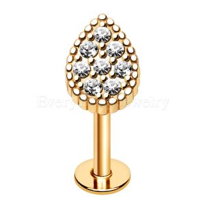 Product Gold Plated Glittering Teardrop Labret