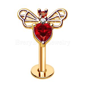 Product Gold Plated Red Bumblebee Labret