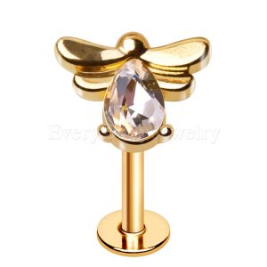 Product Gold Plated Jeweled Bee Labret
