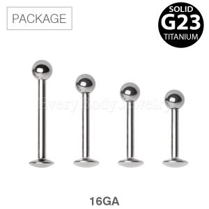 Product 40pc Package of Titanium Labret in Assorted Sizes - 16GA