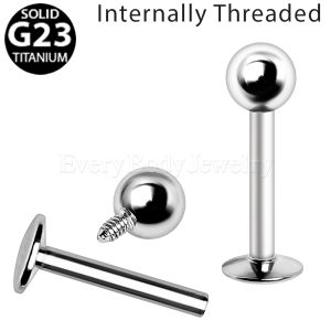 Product Internally Threaded Titanium Labret with Solid Ball