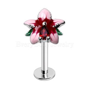 Product 316L Stainless Steel Hibiscus Flower Labret