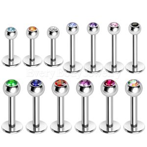 Product 316L Surgical Steel Labret / Monroe with Gemmed Ball