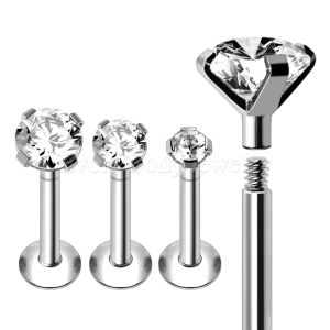 Product 316L Stainless Steel Prong Set Large CZ Labret