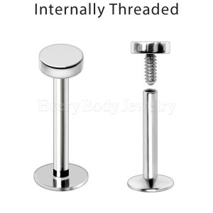Product Internally Threaded 316L Stainless Steel Flat Disc Labret