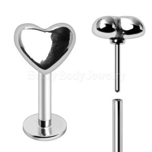 Product 316L Stainless Steel Heart Push In Labret