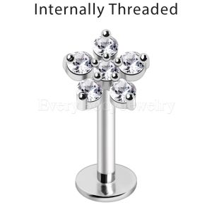 Product Internally Threaded 316L Stainless Steel Snow Flower Labret