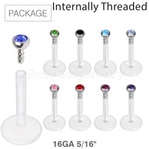 Product 90pc Package of BioFlex Labret with 2mm Press Fit Gem Ball in Assorted Colors