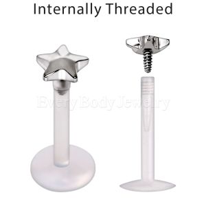 Product Internally Threaded PTFE Labret with 316L Stainless Steel Star
