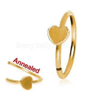 Product Gold Plated Annealed Heart Nose Hoop