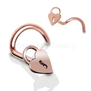 Product Rose Gold Plated Nose Screw with Heart Lock