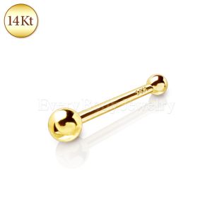 Product 14Kt Yellow Gold Stud Nose Ring with a Ball