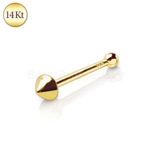 Product 14Kt Yellow Gold Stud Nose Ring with a Spike