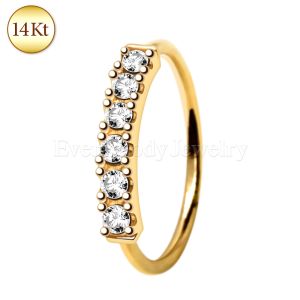Product 14Kt. Yellow Gold Multi-Jeweled Nose Hoop