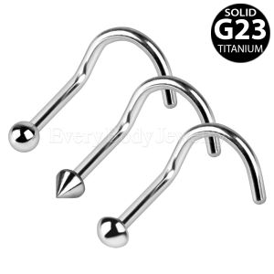 Product Titanium Screw Nose Ring with Ball, Spike, Dome