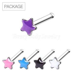 Product 50pc Package of Epoxy Star Stud Nose Ring in Assorted Colors