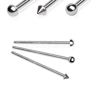 Product 316L Surgical Steel 3/4" Fish Tail Nose Ring with  Ball, Spike, Dome