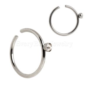 Product 316L Surgical Steel Nose Hoop Ring with 2mm Gem