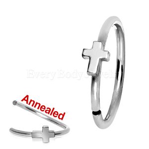 Product 316L Surgical Steel Annealed Cross Nose Hoop