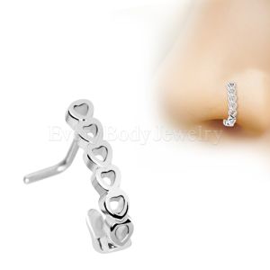 Product 316L Stainless Steel Heart L Bend Half Nose Hoop