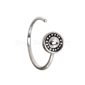 Product 316L Stainless Steel Circular Ornate Design Nose Hoop
