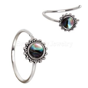 Product 316L Stainless Steel Abalone Shell Charm Nose Hoop / Cartilage Earring