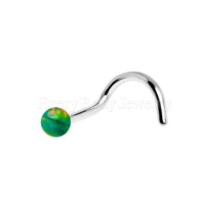 Product 316L Stainless Steel Screw Nose Ring with Synthetic Opal