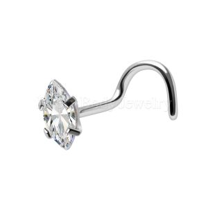 Product 316L Stainless Steel Prong Set Marquise Cut CZ Nose Screw