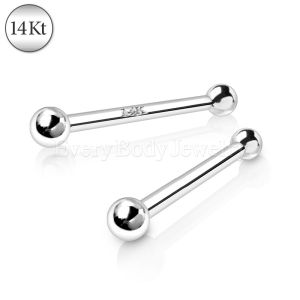Product 14Kt White Gold Stud Nose Ring with a Ball