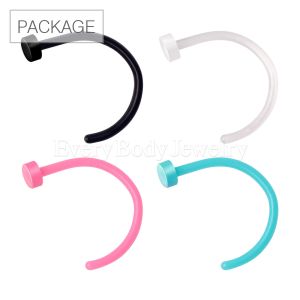 Product 40pc Package of Flexible Polypropylene Nose Hoop Ring in Assorted Colors