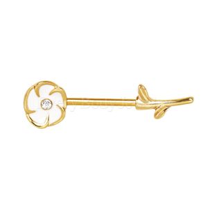 Product Gold Plated Sweet White Flower Nipple Bar