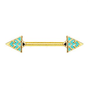 Product Gold Plated Egyptian Triangle Nipple Bar