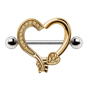 Product Gold Plated Arrow Heart Nipple Shield