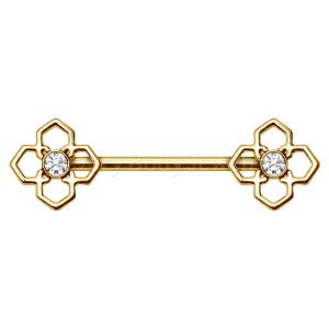 Product Gold Plated Pinwheel Flower Nipple Bar