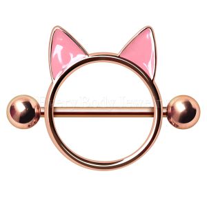 Product Rose Gold Plated Pink Cat Nipple Shield