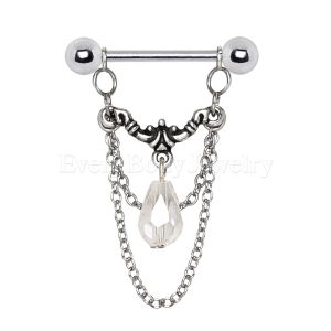 Product 316L Stainless Steel Aurora Double Chain Nipple Ring