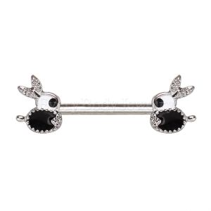 Product 316L Stainless Steel Jeweled Bunny Nipple Bar