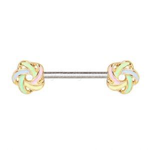 Product 316L Stainless Steel Pastel Flower Pinwheel Nipple Bar
