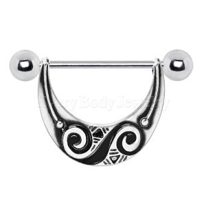 Product 316L Stainless Steel Spiral Tribal Nipple Shield