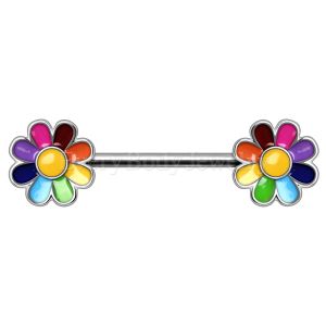 Product 316L Stainless Steel Rainbow Flower Nipple Bar