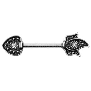 Product 316L Stainless Steel Black Flame Arrow Nipple Bar
