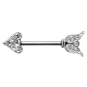 Product 316L Stainless Steel Fancy Jeweled Arrow Nipple Bar