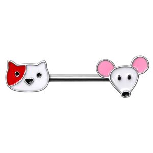 Product 316L Stainless Steel Cat and Mouse Nipple Bar